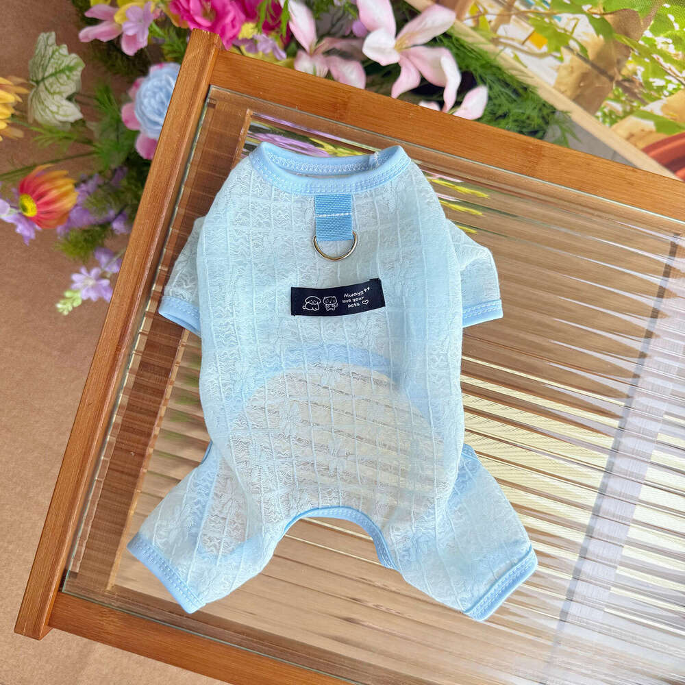 Summer Thin Breathable Mesh Hollow 4-Leg Pet Clothes For Dogs Sun Protection Cooling Outfit Bichon Pomeranian Puppy Apparel pupakaIK
