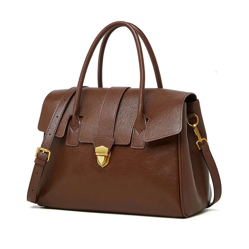 Vintage Genuine Leather Tote Bag for Women New Top Handle Handbag Large Capacity Cowhide Commute Laptop Bag Office Travel Work Bag SENYY