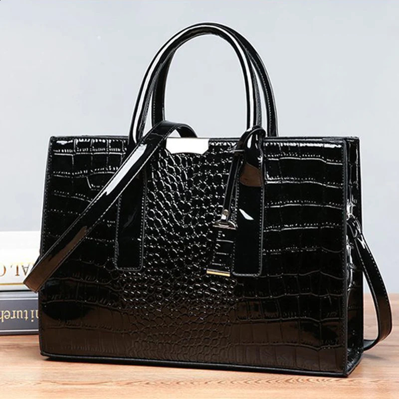 y Crocodile Pattern Handbag Women Large Capacity Shoulder Bag PU Leather Top-handle Bag s Crossbody Bag Totes sac 260413