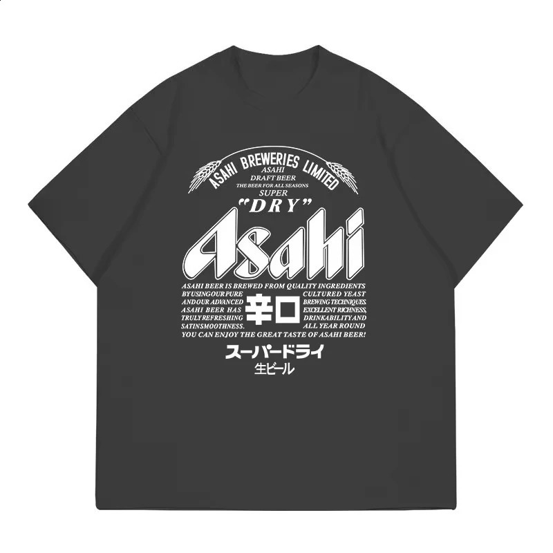 2026 Japanese Asahi Beer T-shirt - Summer Mens and Womens Unisex Retro American Casual Short-Sleeved Clothing Ins Y2k 260414