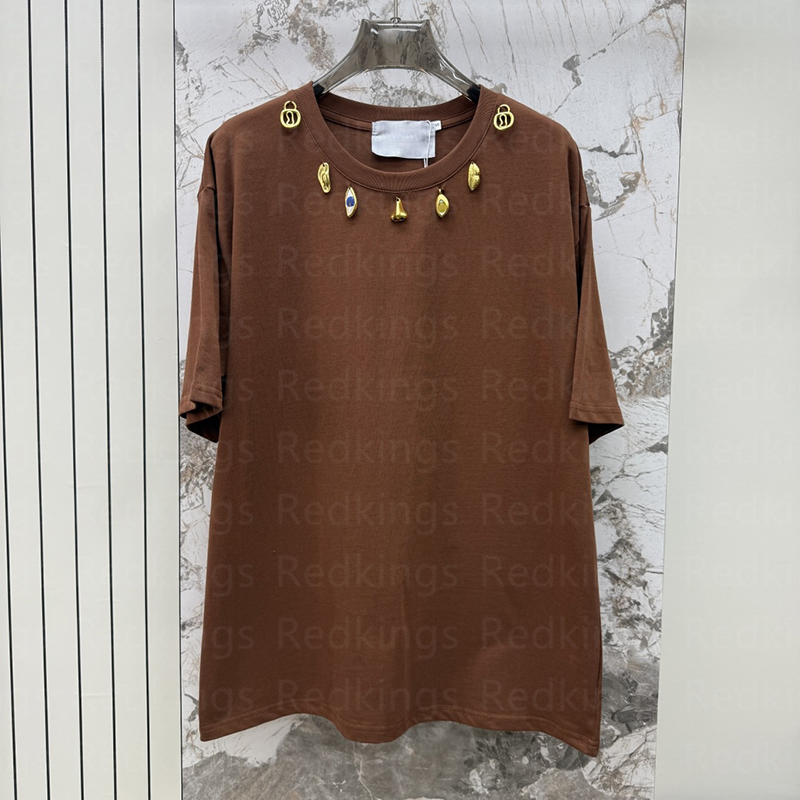 Hip Hop Oversized Tees Women Brand T Shirt Hip Hop Gold Ornament Designer Tops Summer Loose Polos Beach Casual Tanks Tops Clothing
