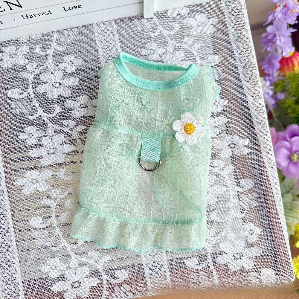 Summer Mesh Breathable Pet Dress Vest For Dogs Cats Sun Protection Anti-hair Loss Princess Bichon Teddy Apparel Wholesale Dropshipping pupakaIK