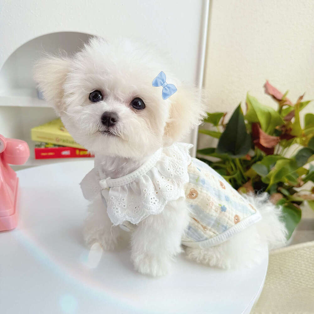 Spring Summer Ins Lace Vest Cotton Breathable Pet Clothes For Cats Dogs Bichon Korean Japanese Style Apparel Wholesale Dropshipping pupakaIK