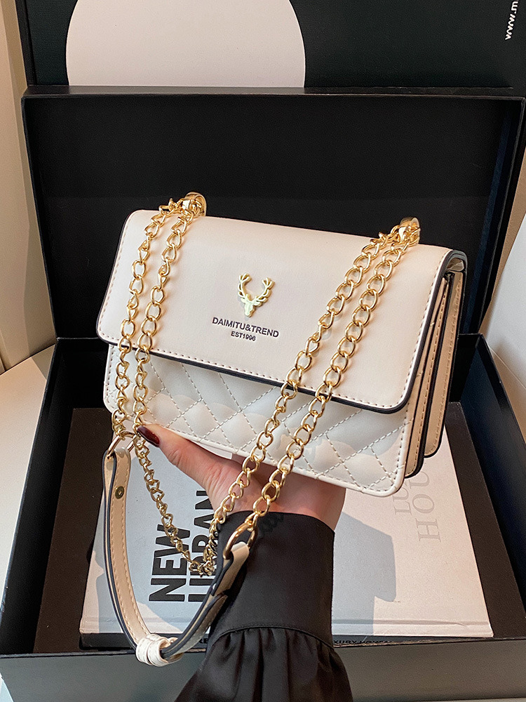 Round Ring Wooden Handle Crane Deer Spring Vintage Fortune Yuanbao Shell Bag Design Sense New Chinese National Style Handbag for Women