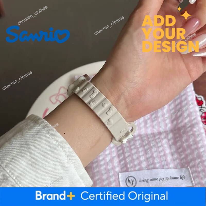 Hellokitty Sanrio For Apple Watch Bands 40Mm 41Mm 38Mm Silicone Sport Bracelet Iwatch Strap Series SE 9 8 7 6 5 3 4 Ultra 2 Gift Luxury Goods