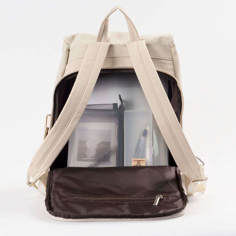 Japanese Style Minimalist Backpack Large Capacity Solid Color Casual Daypack Laptop Bag Travel School Bag For Men Women Lightweight SENYY
