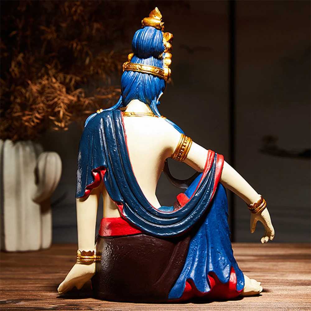 Zen Avalokitesvara Bodhisattva Buddha statue Chinese style living room entrance decoration ornaments Home Decor resin craftsT260415
