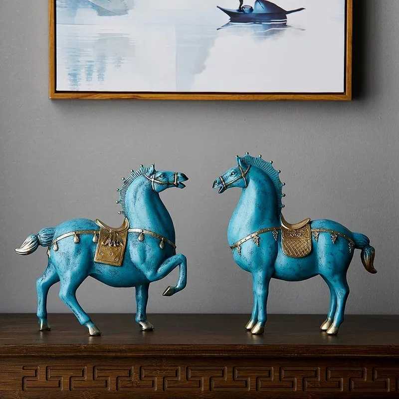Horse Sculpture Home Decoration Accessories Chinese Style Living Room Decoration Dengshui Statue Office Decor Housewarming GiftsT260415