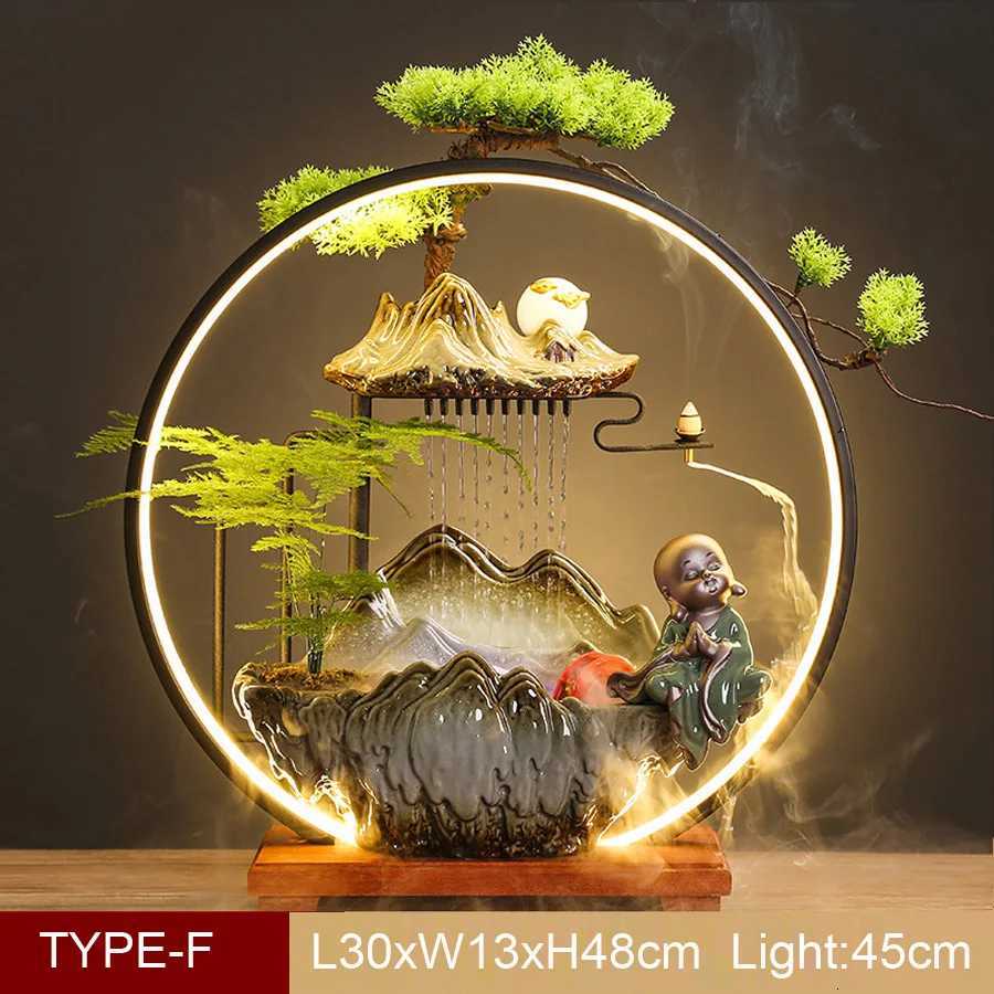 Flowing Water Aperture Office Decoration Home Recirculation Fragrance Chinese Fountain Living Room Humidifier housewarmingT260415