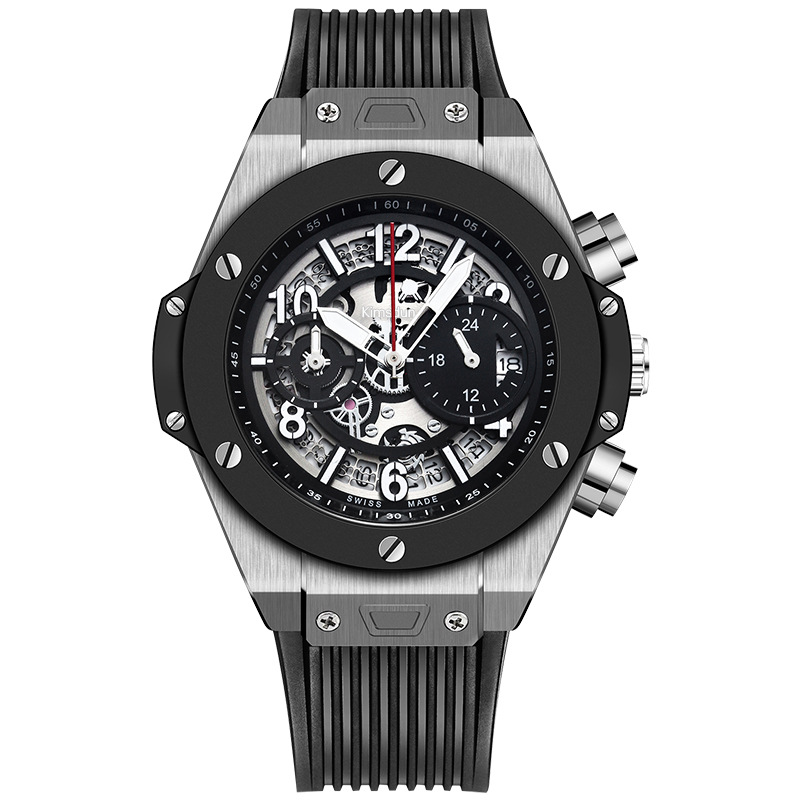 Transparent Crystal Multifunction Watch Silicone Strap Kaleidoscope Dial Water Resistant Sport Unisex Wristwatch