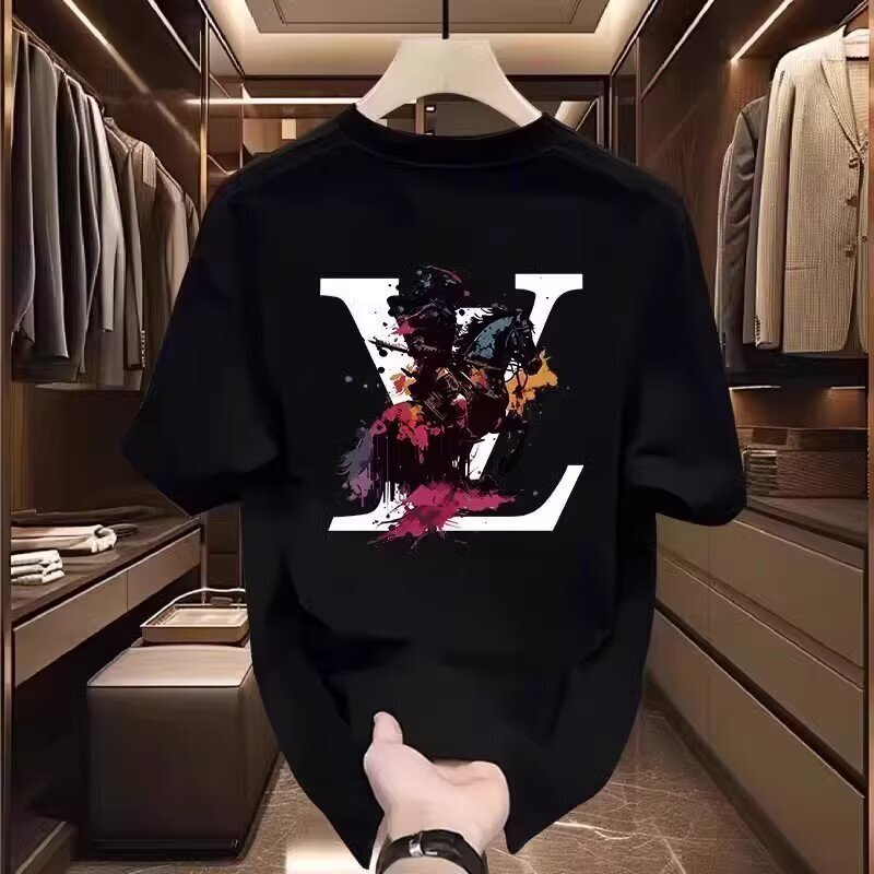 Designer Shirt 2026 Summer New Style Stylish Short-sleeved T-shirt With Print, Loose-fitting And Versatile Round Collar Men's Shirt Luxury T-shir
