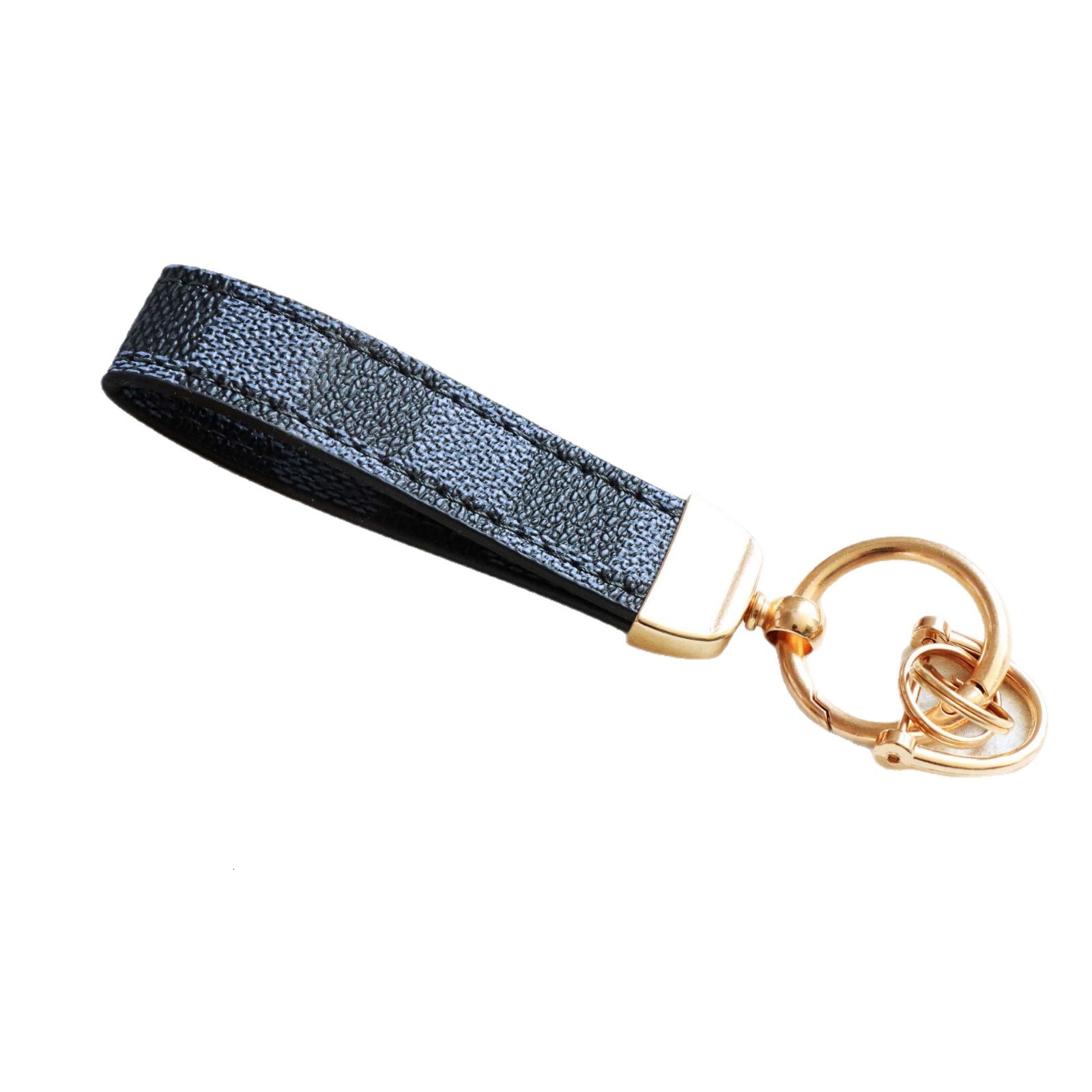 New High-End Floral Leather Car Keychain Waist Hanging Car Use Metal Key Ring Pendant for Men and Women Wholesale Car Accessories S23