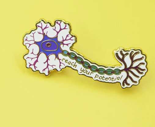 Neuron cell brooch to unleash your potential Metal badge for doctors and medical students Personalized backpack decoration D260415
