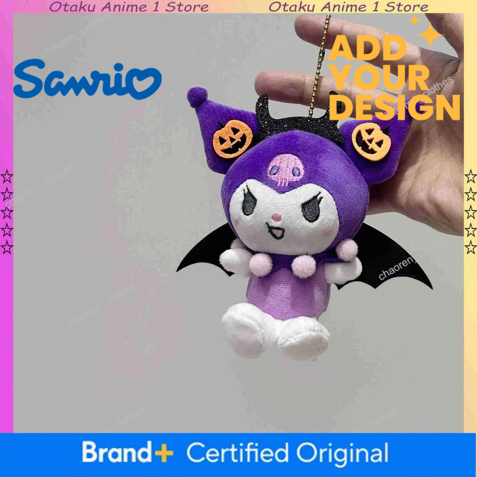Sanrio KAWaii Hello KitTY Kuromi Halloween Pendant Melody Keychain Bag Decoration Mini Doll Holiday Gift for Girl - view 6