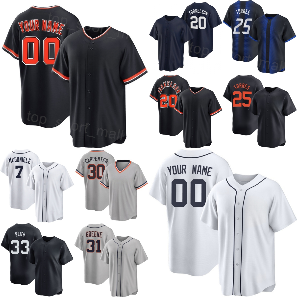 Mans Baseball 22 Parker Meadows Jerseys 2026 2027 City Connect 13 Dillon Dingler 28 Javier Baez 39 Zach McKinstry 12 Casey Mize 59 Framber Valdez Youth Women LaoHu