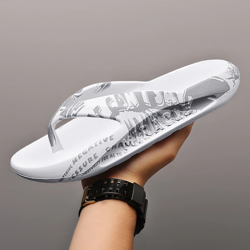 Printed male and female couples large size EVA high elastic flipflops thicksoled lightweight slippers for outdoor beach shoes 260514 - view 3