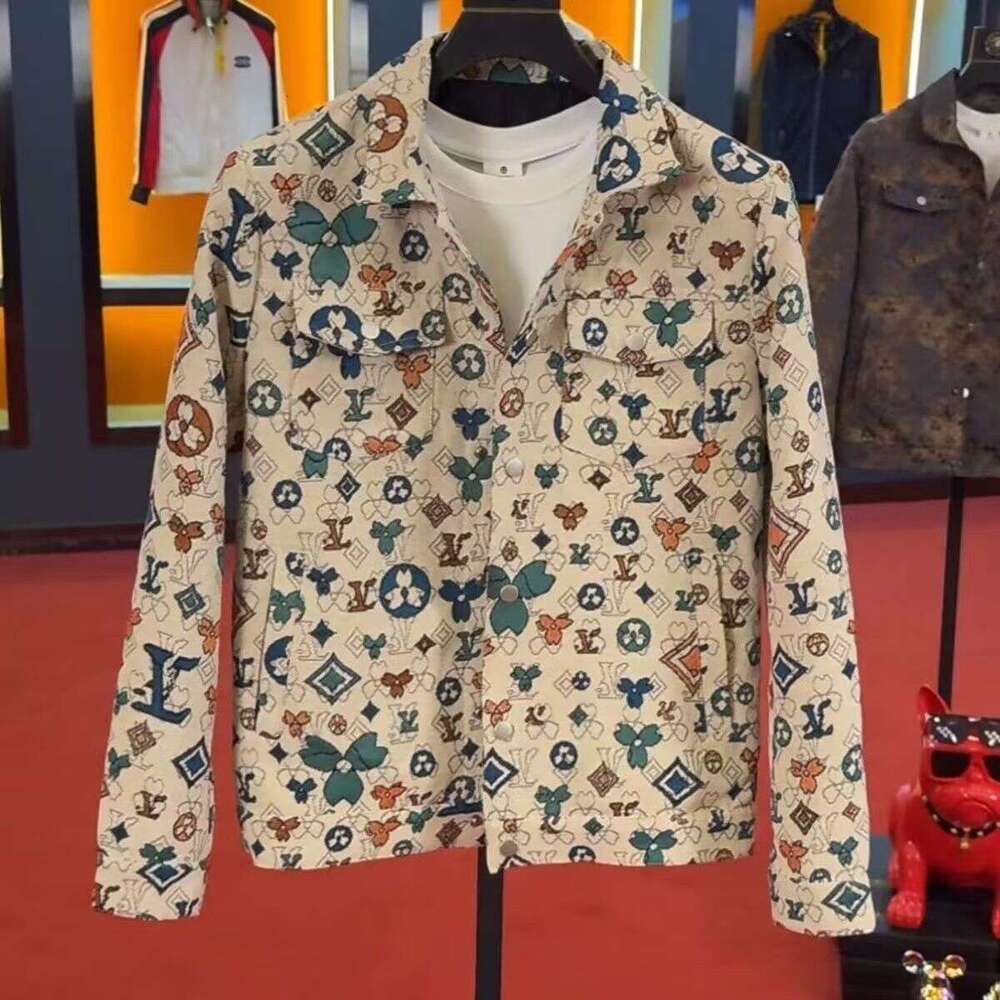 European Fashion Brand Autumn And Winter Turn-Down Collar Jacket For Men, Casual New Style With Unique Patterns, Youth Coat, Plus Size Asia Size