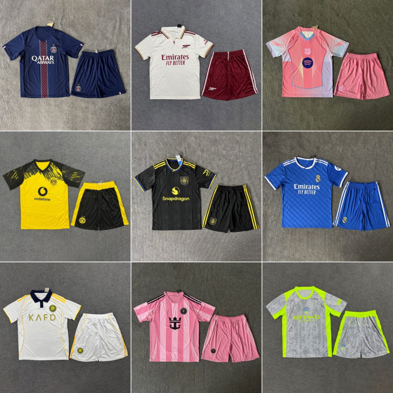 Football Jersey Arsenal Real Madrid Barcelona Paris AC Milan Miami Atletico Madrid Dortmund Juventus Football Kit Set