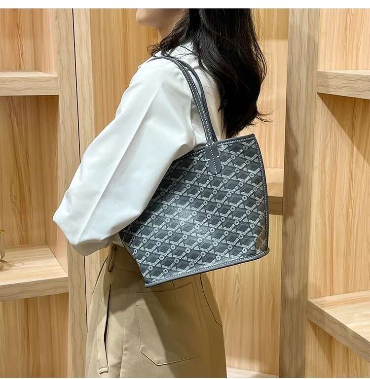 Lacel Urwebin Dogtooth Pattern Tote Bag: Stylish Large Capacity Shoulder Bag for Women's Autumn & Winter Fashion