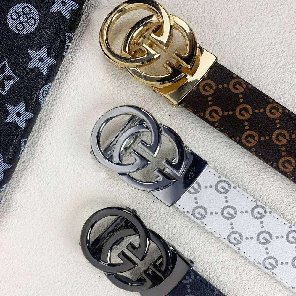 New Business Male Famous Style Metal Automatic Buckle Luxury Brand Women Belt Genuine Leather Belts For Men Strap Jeans