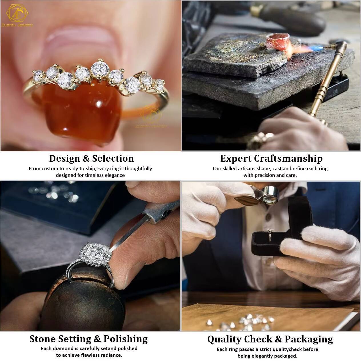 10K 14K Custom Jewelry Mossanite 4 Ct 925 Sterling Silver Moissanite Engagement Wedding Ring Set