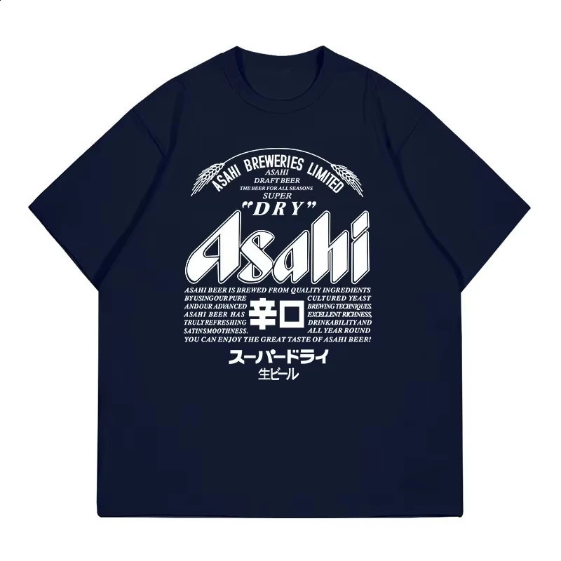 2026 Japanese Asahi Beer T-shirt - Summer Mens and Womens Unisex Retro American Casual Short-Sleeved Clothing Ins Y2k 260414