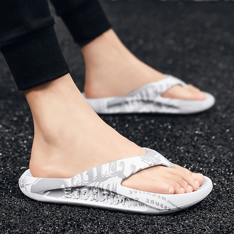 Printed male and female couples large size EVA high elastic flipflops thicksoled lightweight slippers for outdoor beach shoes 260514 - view 5