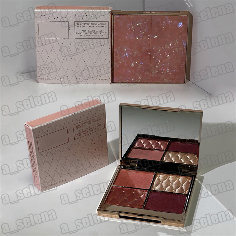 Face Makeup Beautifying Face Palette 4-in-1 Blush Glow Cheek Highlighter Palette Limited Edition All-in-One Cheek Eye Palette 4*3.8g