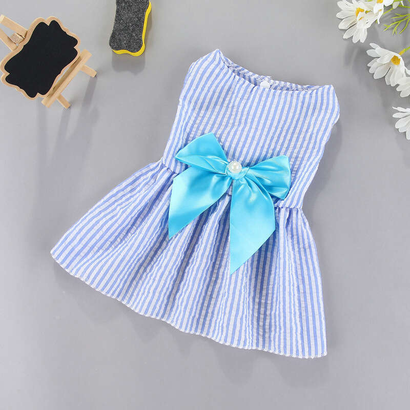Spring Summer New Pet Dress Bowknot Skirt For Dogs Cats Teddy Pomeranian Bichon Puppy Cute Fashion Pet Apparel Dog Clothes Supplies pupakaIK