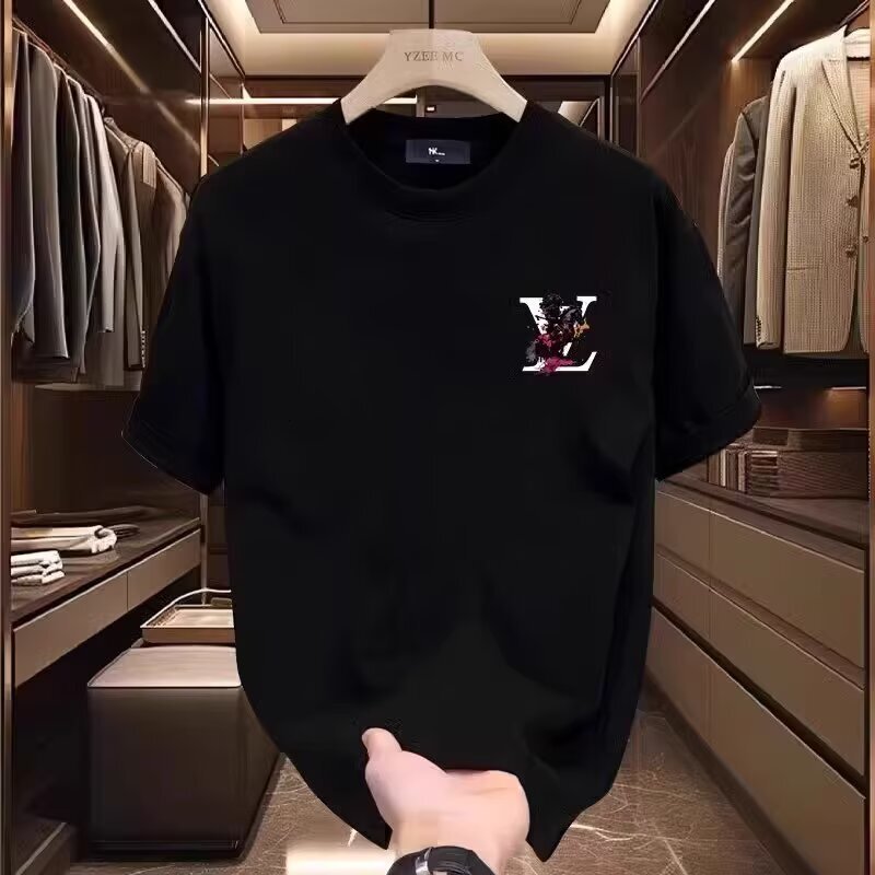 Designer Shirt 2026 Summer New Style Stylish Short-sleeved T-shirt With Print, Loose-fitting And Versatile Round Collar Men's Shirt Luxury T-shir
