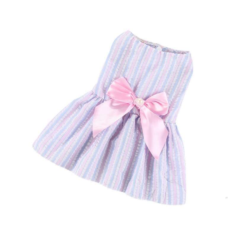 Spring Summer New Pet Dress Bowknot Skirt For Dogs Cats Teddy Pomeranian Bichon Puppy Cute Fashion Pet Apparel Dog Clothes Supplies pupakaIK