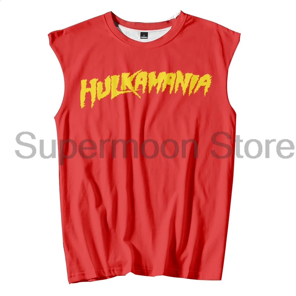 Hulkamania Tank Tops Hulk Hogan Rip Unisex Sleeveless Sport Gym Vest Women Men Outdoor Streetwear Tops 260414