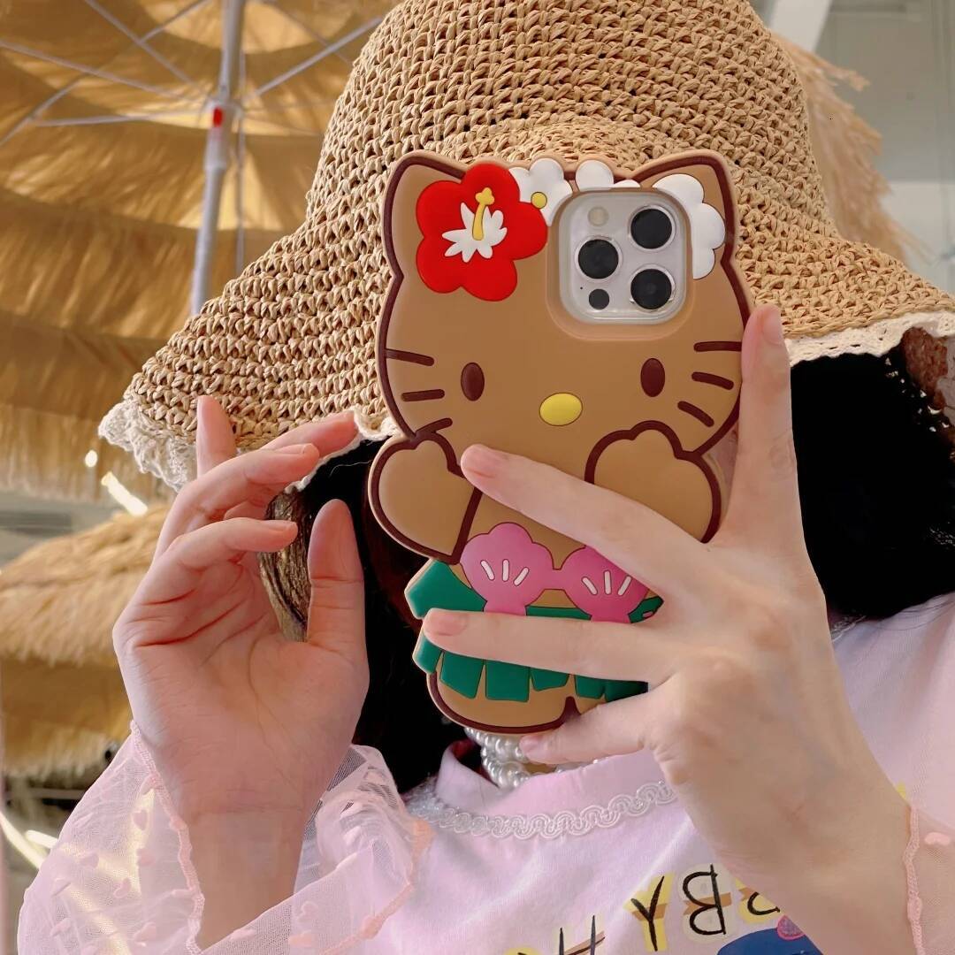 Hello Kitty 3D Cartoon Bow Case For iPhone Max 17 16 15 14 13 12 Pro 11 Y2K Anti Fall Silicone Cover