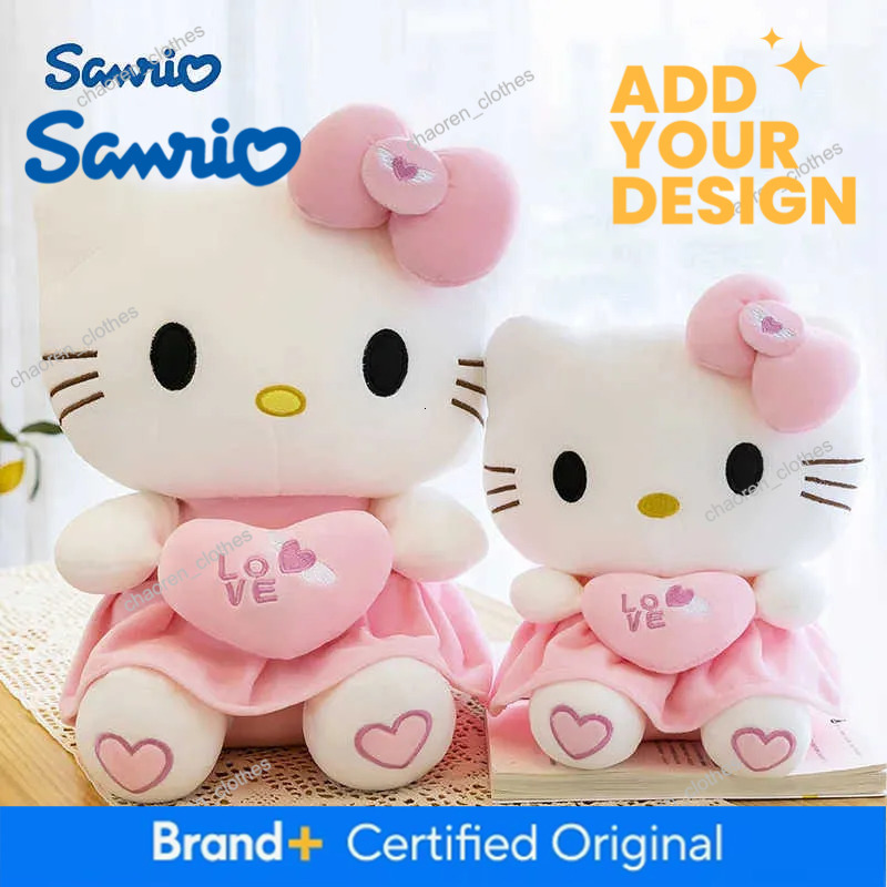 Sanrio Hello Kitty Pink Plush Anime Cartoon Plushie Doll Soft Stuffed Pillow Toys For Children Birthday Xmas Gifts
