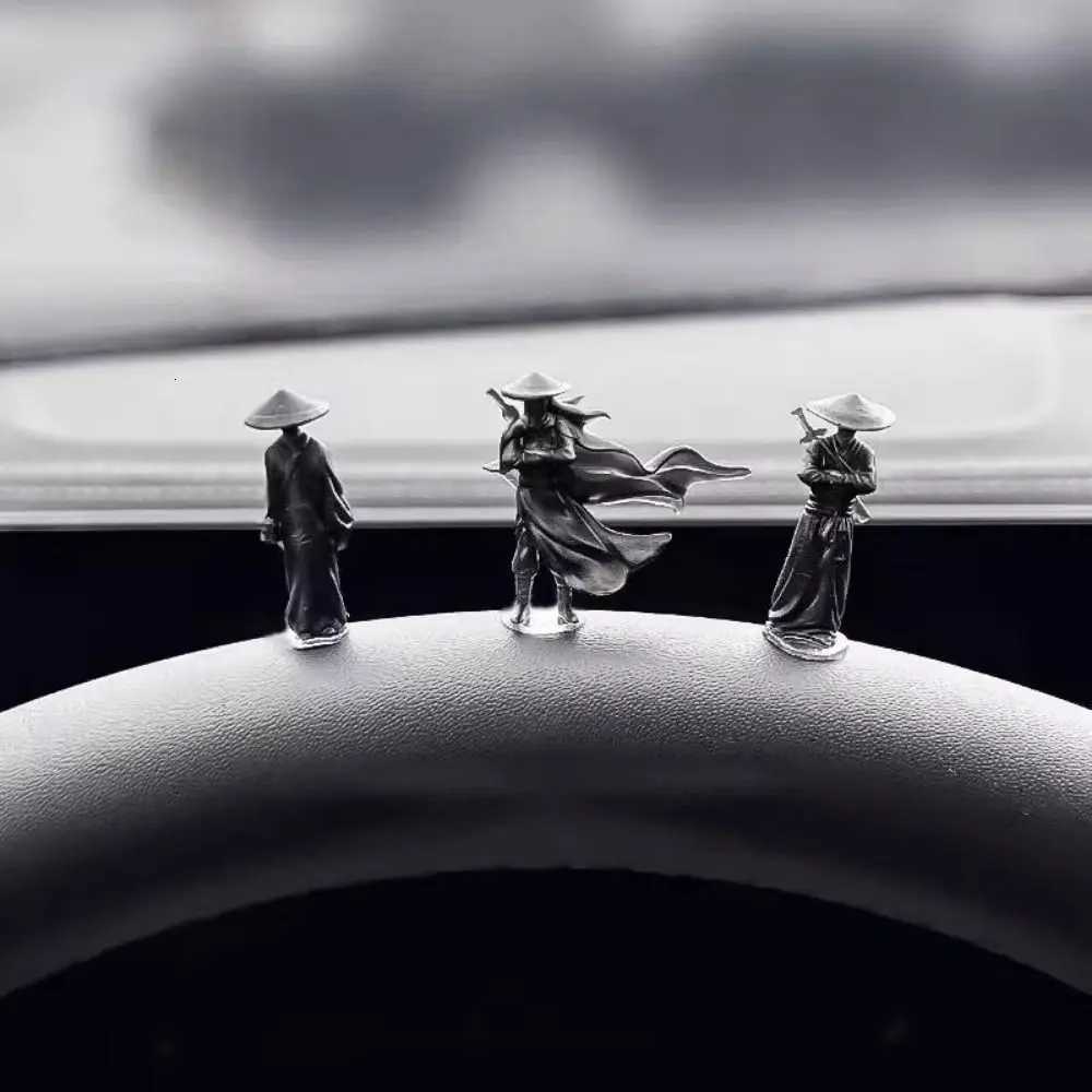 6Pcs/set Model Mini Chinese Swordsman Figure Cartoon Ancient Car Statue Ornament Exquisite Swordsman Miniatures CabinetT260415