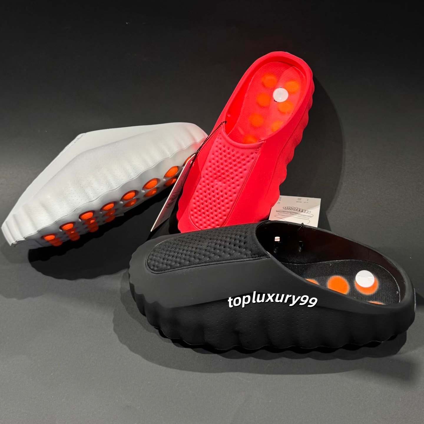 Desginer Mind 001 Slide Slides Mind001 Slippers Soft Rubber Tech Comfortable Sandals Mules Clog Black Red Bone Light Smoke Grey Men Women Summer Beach shoe Size 36-46