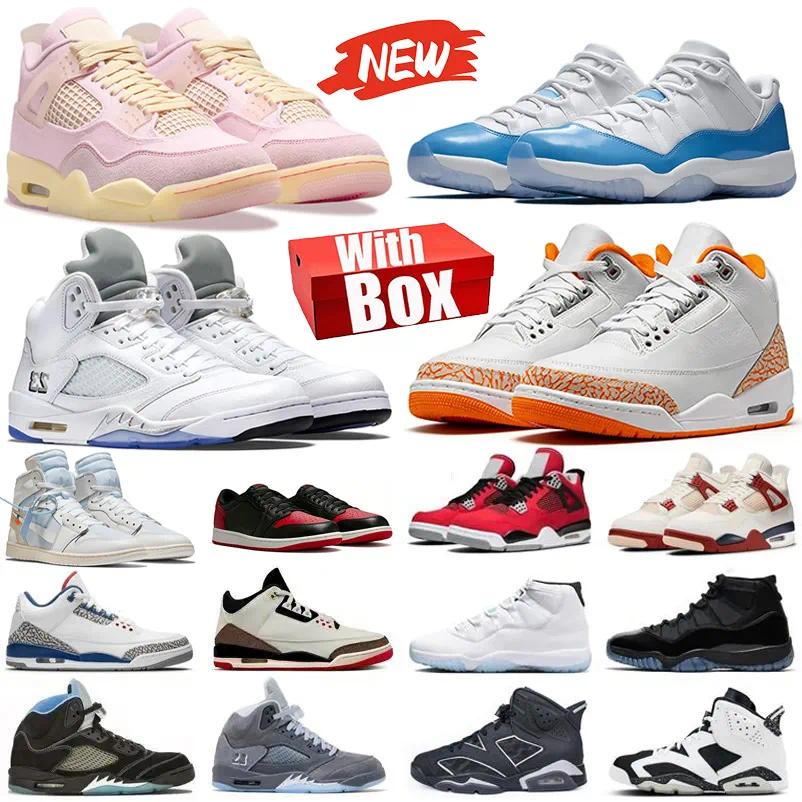 With Box j3 j4 j5 j11 jump mans 3s 4s 5s 11s Basketball Shoes White Metallic Orange Citrus 1s Alaska University Blue Cap and Gown Iced Carmine Men Women trainers Sneakers
