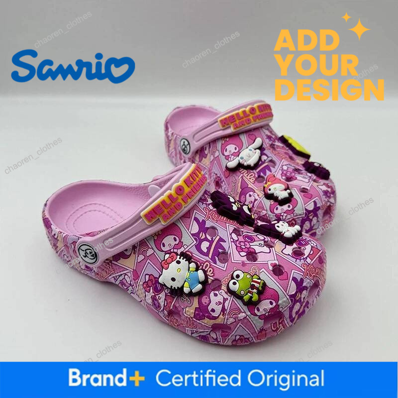 Hello Kitty Melody Cute Cartoon Sandals With Non Slip Adult parent-child style Lightweight and versatile Summer Beach And Casual