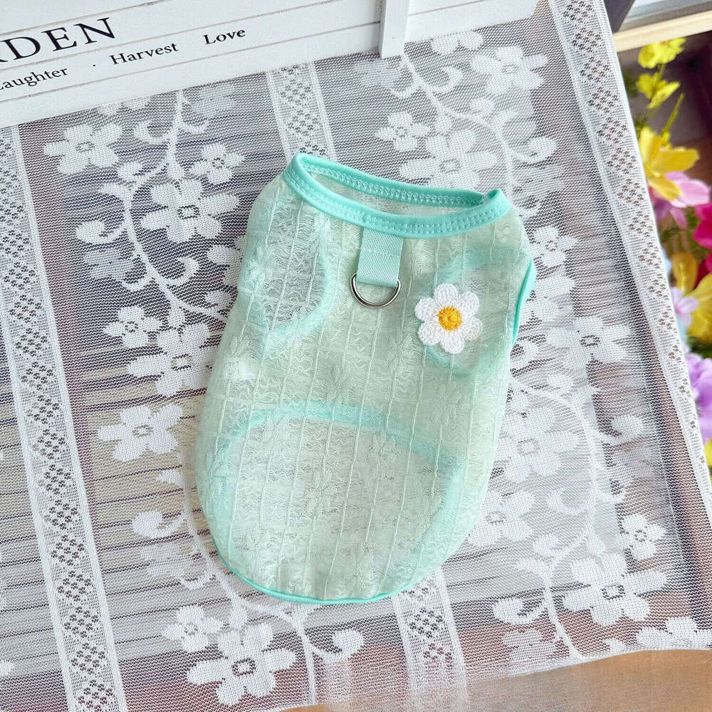 Summer Mesh Breathable Pet Dress Vest For Dogs Cats Sun Protection Anti-hair Loss Princess Bichon Teddy Apparel Wholesale Dropshipping pupakaIK