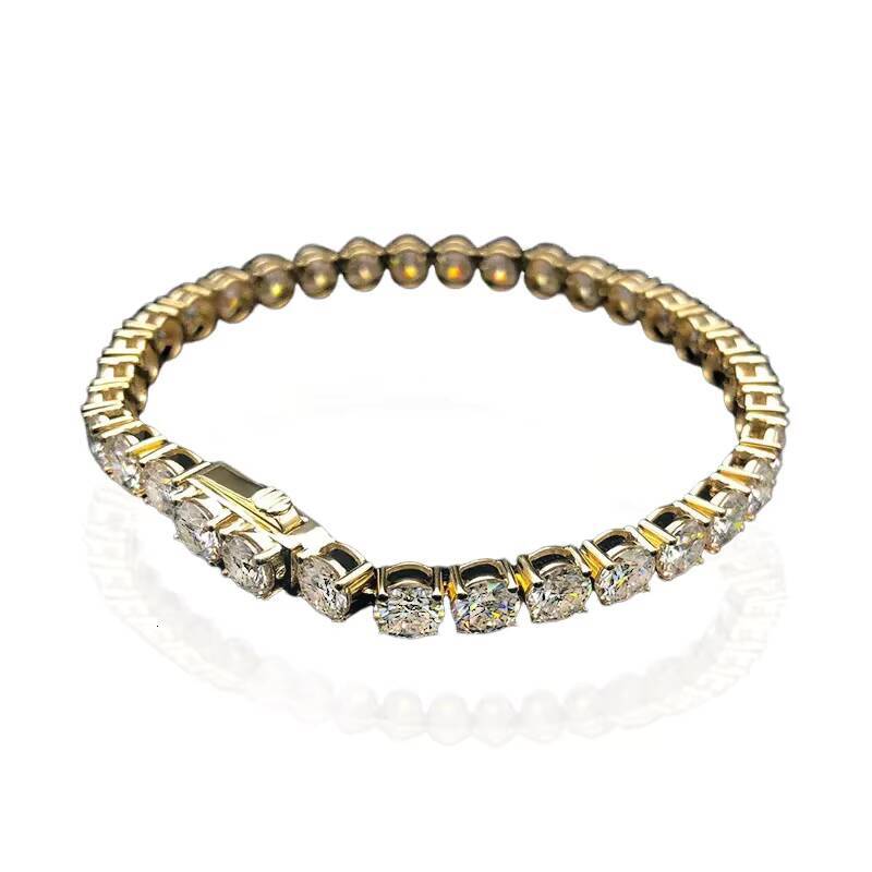 Factory New Fine Jewelry 925 Silver D Color VVS Moissanite Tennis Bracelet 5MM Diamond Tennis Chian Women