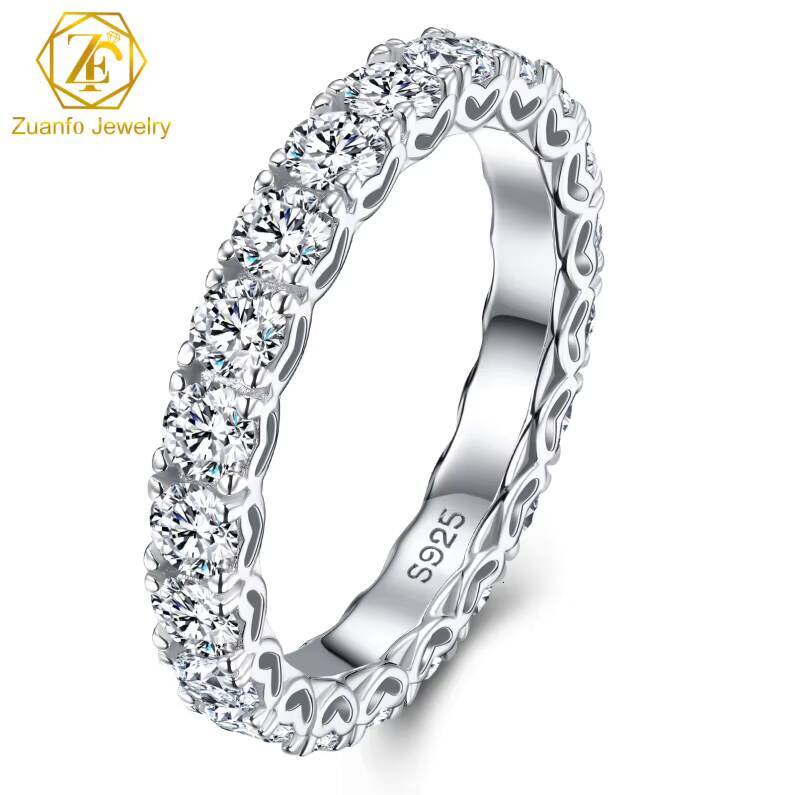 Wholesale 925 Sterling Silver Eternity Ring High Quality Oval Rhodium Plated for Wedding or Party
