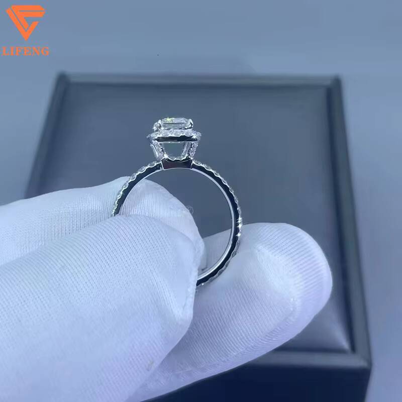 18k Wedding Jewelry Classic VVS Moissanite 1 Ct Solitaire Ring Womens Engagement Rings Full Moissanite Ring