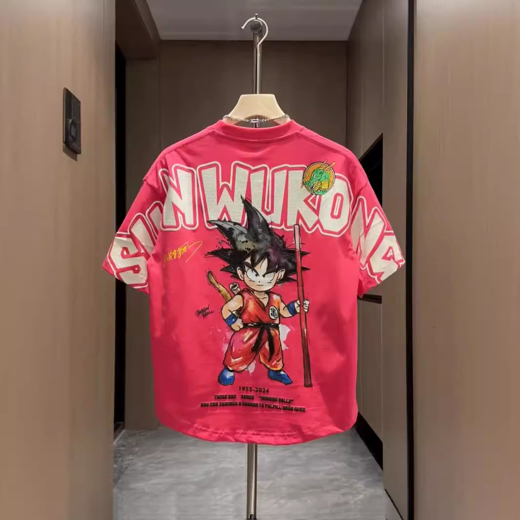 Designer Shirt Summer New Style Embroidered Short-sleeved Men's T-shirt. Anime Pattern Suitable For Teenagers Loose Fit Multi-functional Tailorin
