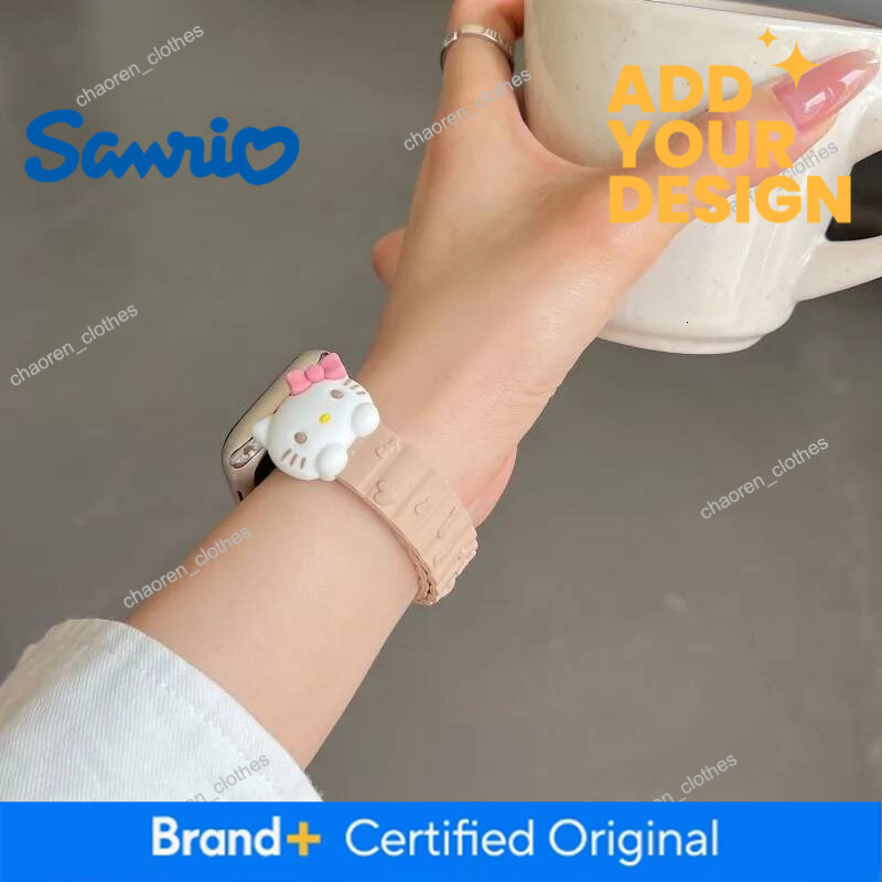 Hellokitty Sanrio For Apple Watch Bands 40Mm 41Mm 38Mm Silicone Sport Bracelet Iwatch Strap Series SE 9 8 7 6 5 3 4 Ultra 2 Gift Luxury Goods