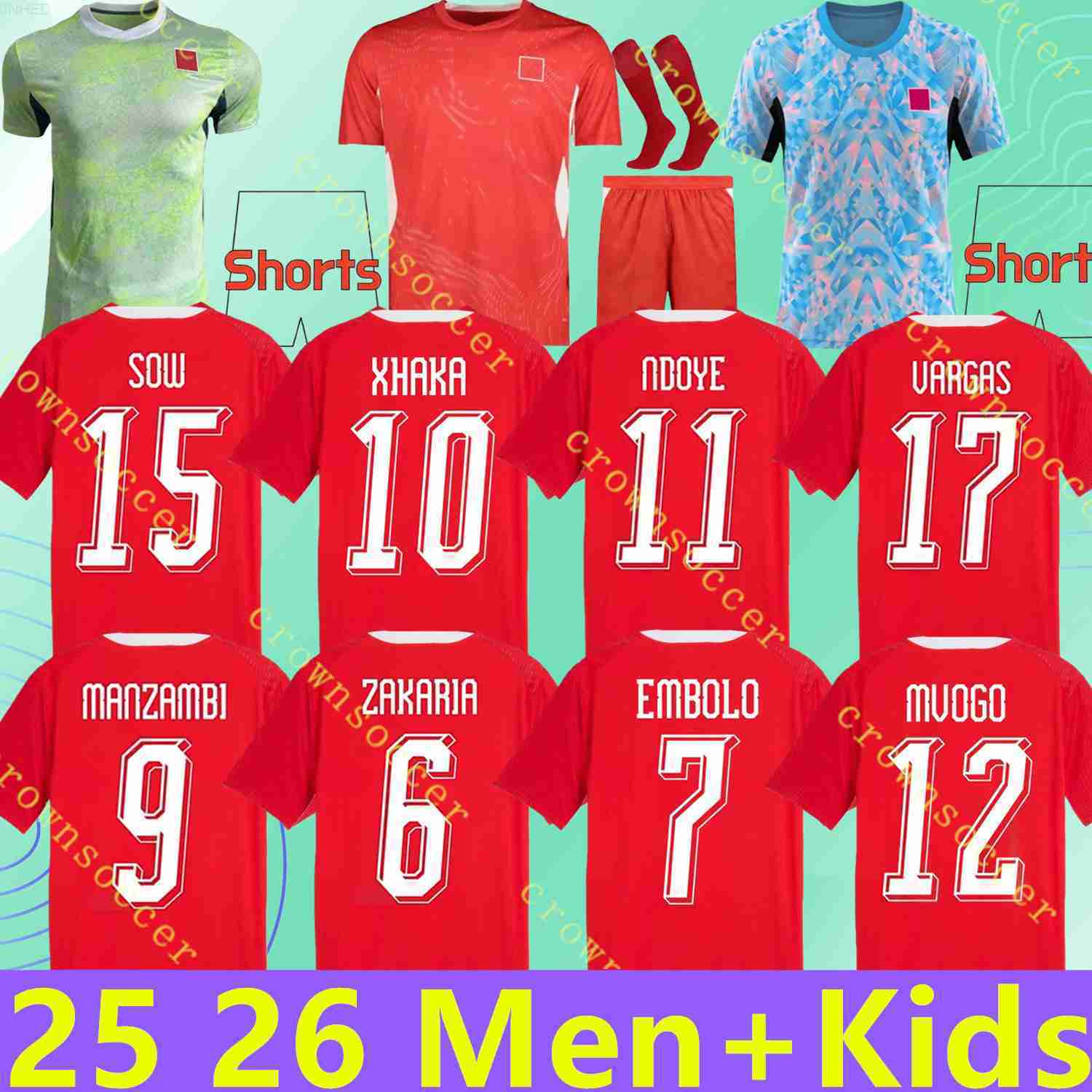 2026 World Cup Switzerland National Team Soccer Jerseys ELVEDI AKANJI ZAKARIA SOW RIEDER EMBOLO SHAQIRI XHAKA STEFFEN home away 2026 2027 Football shi