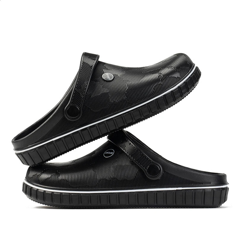 Lightweight Chef Shoes Closed Toe Rubber Sandals Men Clogs Garden Shoes Barefoot Zuecos Hombre Cholas Man Summer Beach Shoes 260413