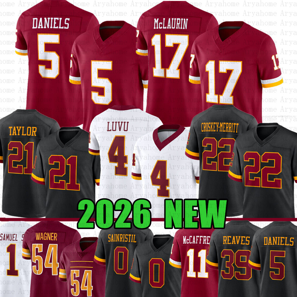 Jayden Daniels Terry McLaurin Football Jersey Deebo Samuel Sr Conerly Bobby Wagner Sean Taylor Jaylin Lane Frankie Luvu Mike Sainristil Amos Jacory Croskey-Merritt