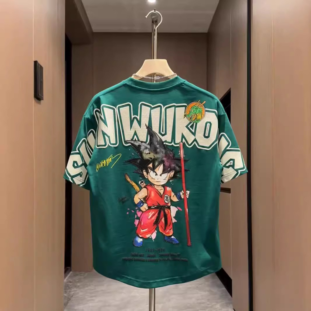 Designer Shirt Summer New Style Embroidered Short-sleeved Men's T-shirt. Anime Pattern Suitable For Teenagers Loose Fit Multi-functional Tailorin