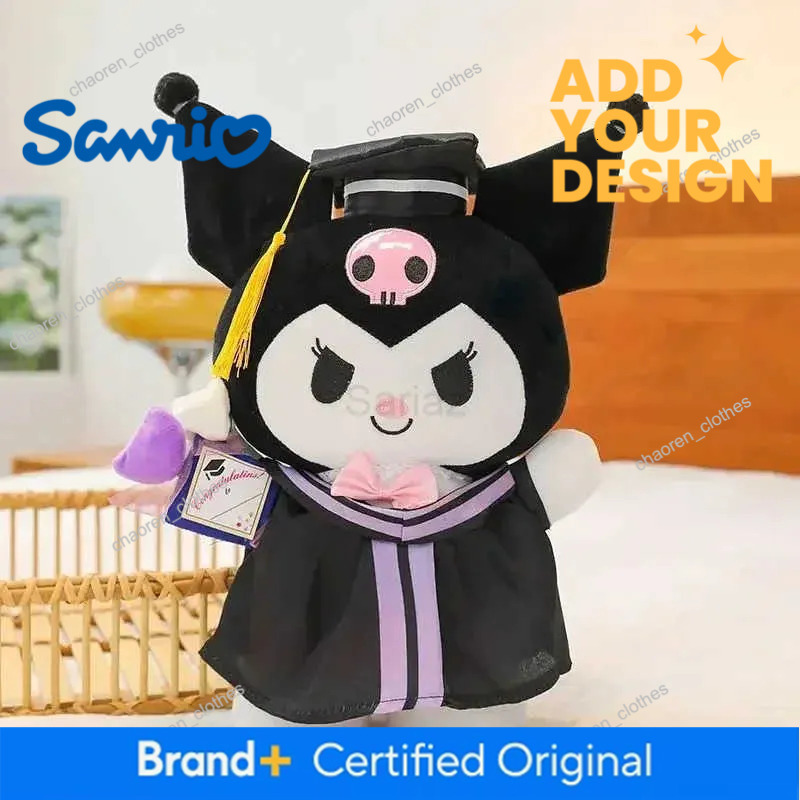 Sanrio 30CM Big Cinnamoroll My Melody Kuromi Hello Kitty Graduation Plush Toy Plushie Doll Anime Soft Stuffed Animal Kids Gift