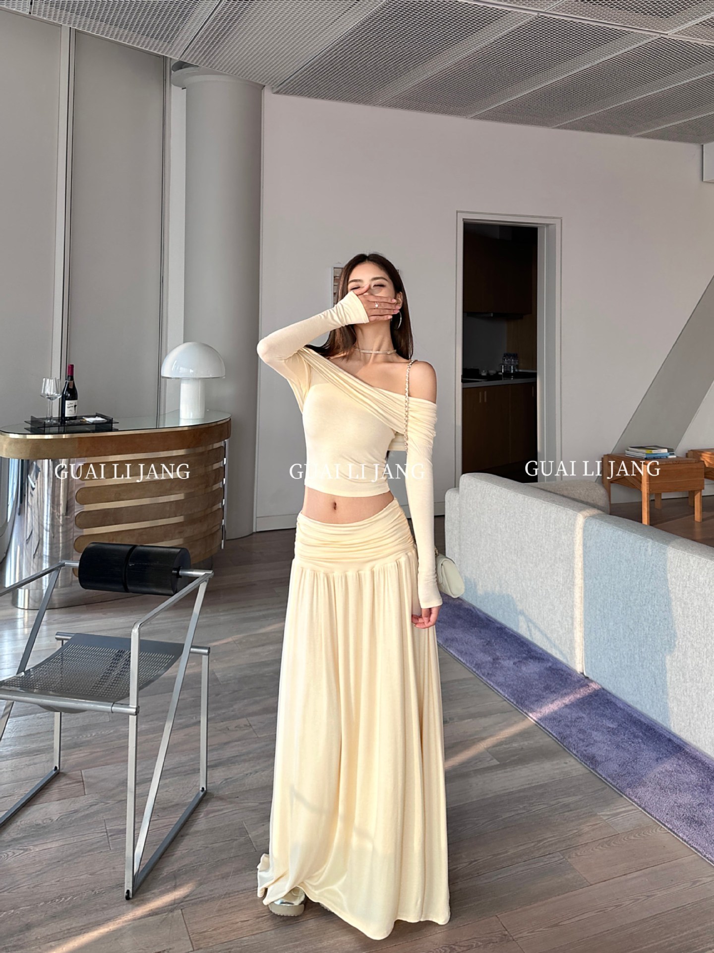 BoozRey Glitter Cotton Halter Long Dress 2 Piece Set Women Sleeveless Sling Slim Top and High Waist Hip Wrap Skirt Party Outfits 240704